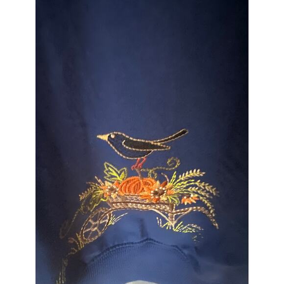 Alfred Dunner Navy Fall Harvest Sweatshirt – Embroidered, Women’s - Picture 3 of 6